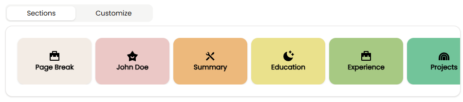Section Bar Example